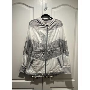 Blanc Noir Women's Gray Nimbus Hooded Training Running Hiking Jacket Size S NWT